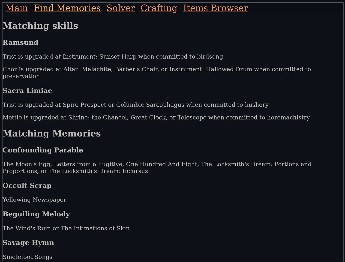 Crafting UI